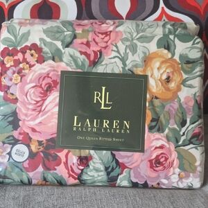 Lauren Ralph Lauren Floral Fitted Sheet - Pink, Green & Yellow